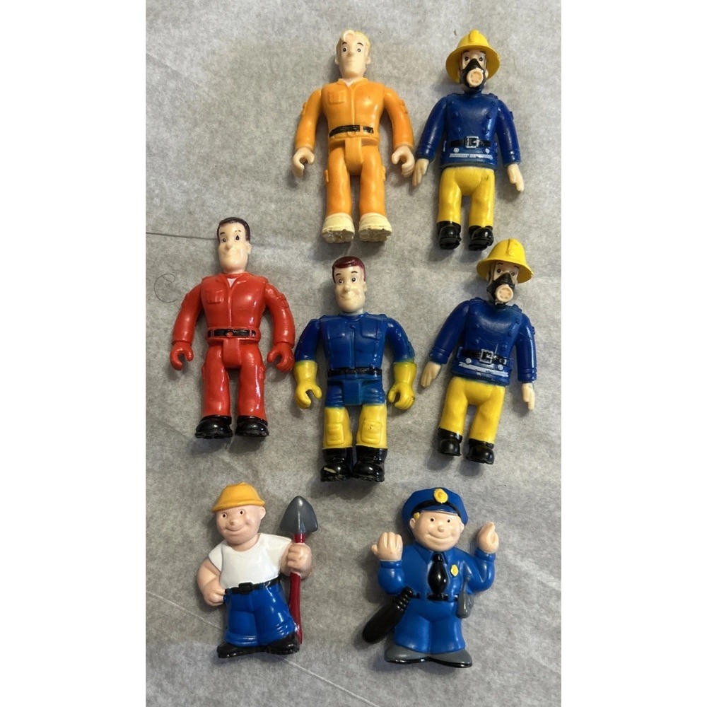 Fireman Sam Mini Action Figures Blue Yellow & Red lot